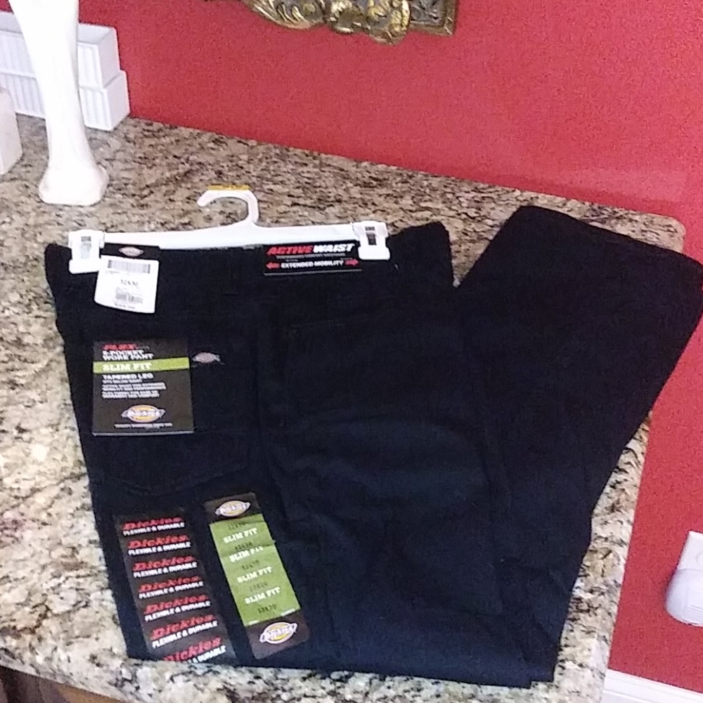 Dickies Slim Fit Tapered Leg 5 Pocket Work Pants *